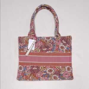 Jacquard Weave Flower Tote - brand new